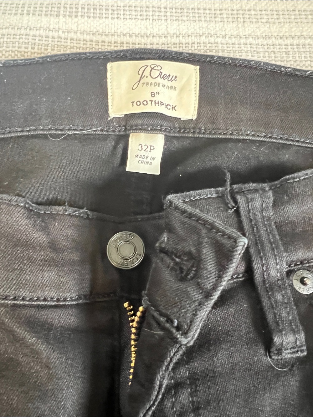 J. Crew Black Toothpick Slim Jeans